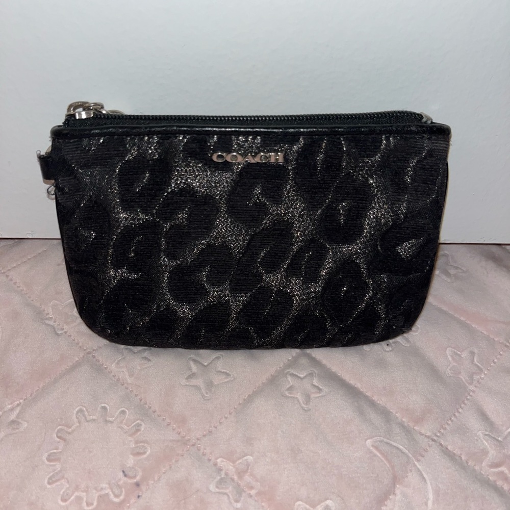 Coach cheetah print wristlet